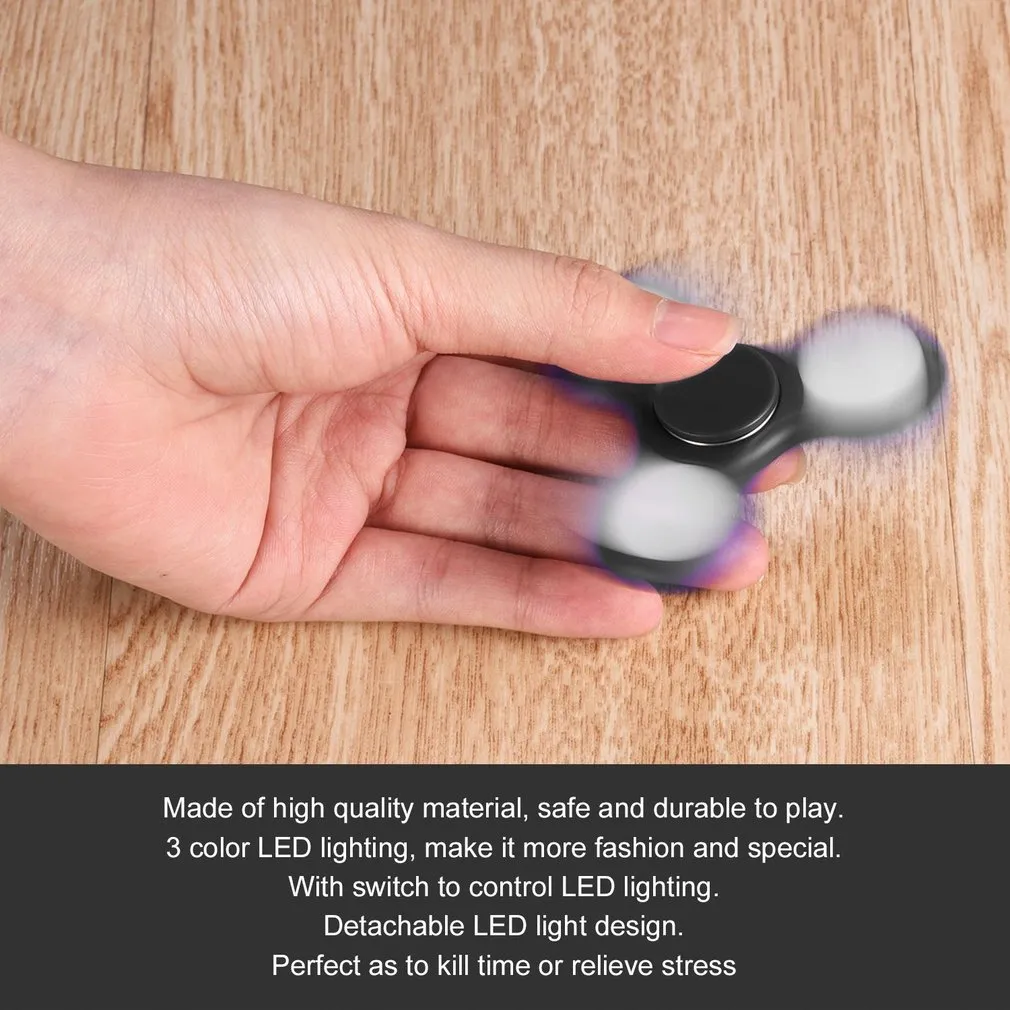 Led Fidgit Spinner LED Fidget Spinner: Light Up Spinner Toy With Detachable Design Hand ...