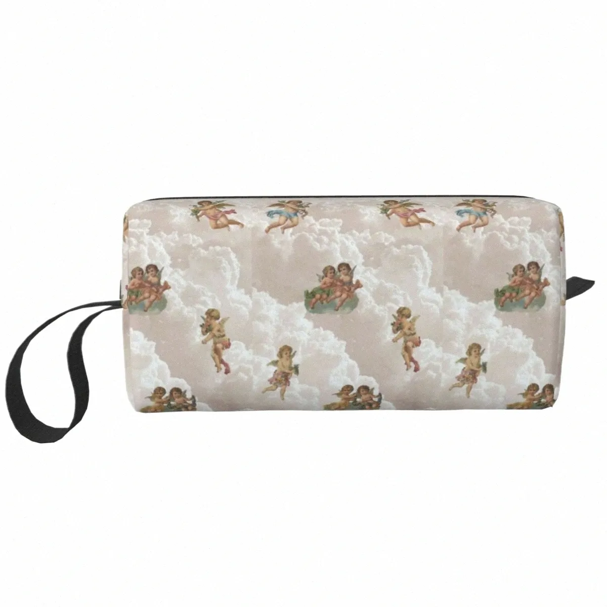 Renaissance Aesthet Angel Pattern Travel Cosmetic Bag for Women Eesthetic toalettmety Makeup Organizer Lady Storage Dopp Kit 96J0#