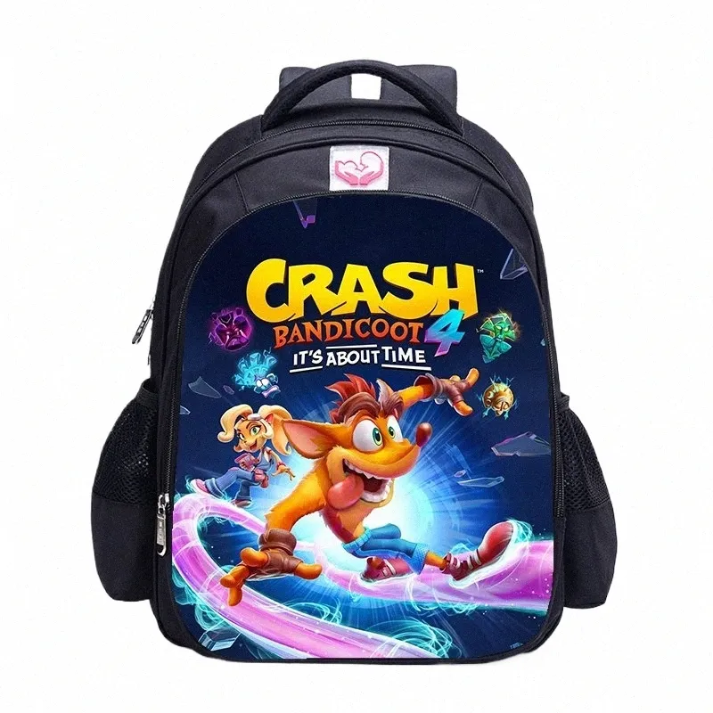 16 Inch Game Cr Bandicoot Children School Bags Orthopedic Backpack Kids School Boys Girls Mochila Infantil Carto Bags K7QK#