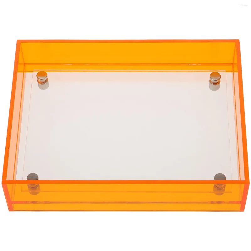 Frames Acrylic Orange Po Frame Office Picture Table Top Display Stand Small Decorative Tray