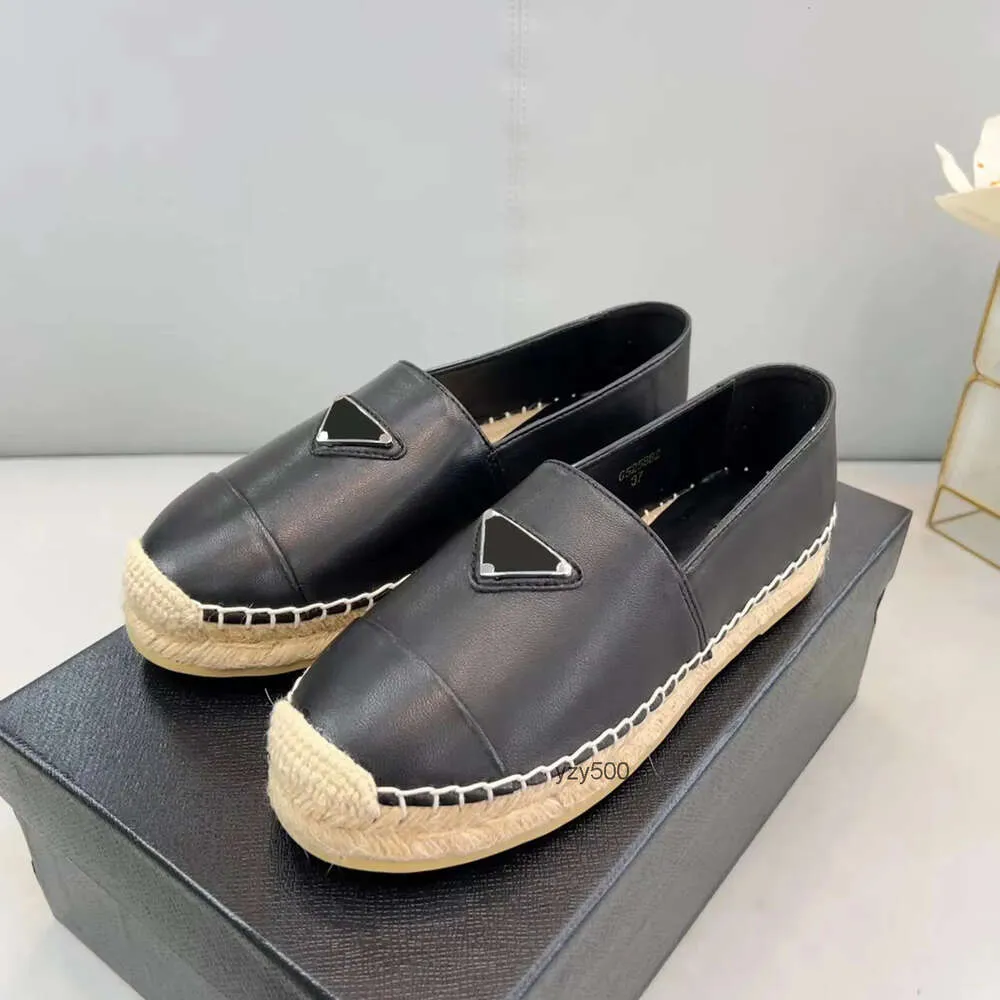 P 2023 Women Luxurys Casual Shoes Espadrilles Summer Designers ladies flat Beach Half Slippers fashion woman Loafers Fisherman canvas Shoe with box 9PX2