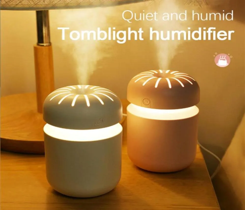 Humidificateur d'air USB 300ml, diffuseur d'huile essentielle et d'arôme ultrasonique, humidificateur à lumière douce romantique, Mini purificateur de brume fraîche7682920