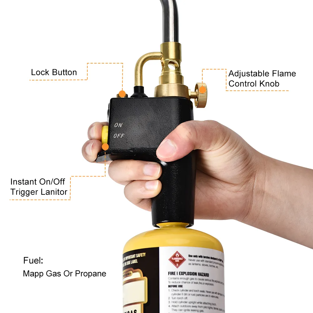 3 Heads MAPP/Propane Torch - Gas Welding Torch For Soldering & Brazing