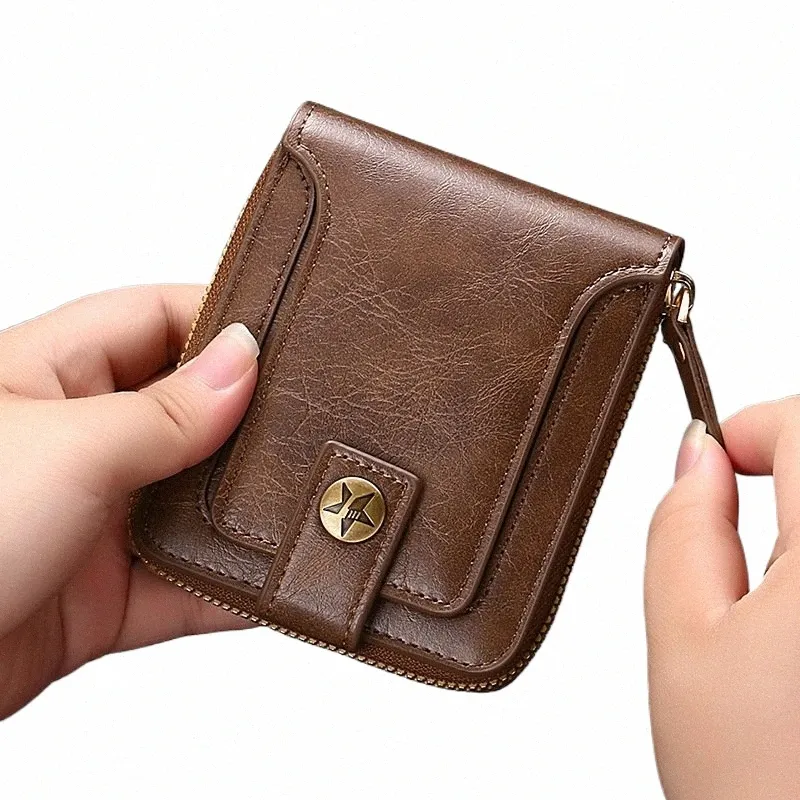 vintage Luxury Brand Wallet Men Designer High Quality PU Leather Short Small Wallets with Coin Pocket 35e6#