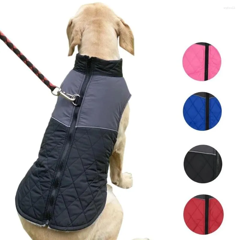 Dog Apparel Chest And Back Outdoor Pet Clothes Autumn Winter Waterproof Warm Reflective Jacket Cotton Vest