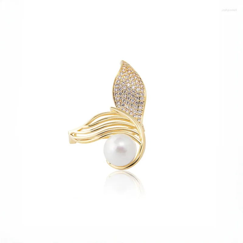 Broszki Brawełka syrena wysokiej klasy Design's Design Pearl Zircon Znakomity pin Akcesoria Temperament Dziki lekki luksus