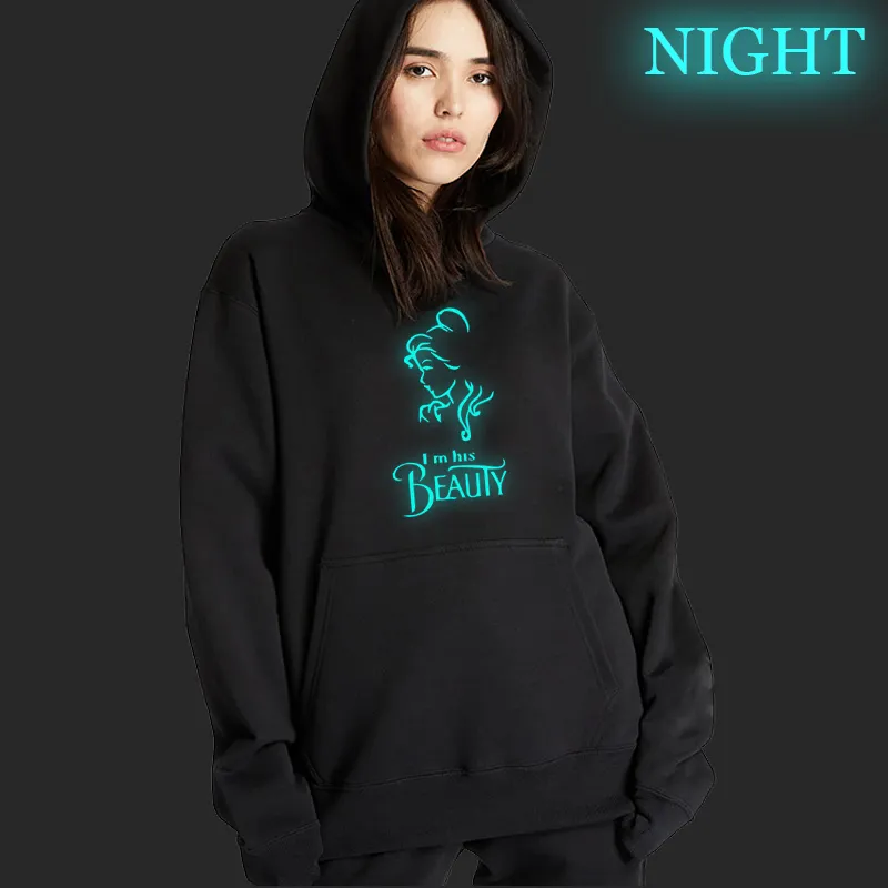 Im Her Beast Beauty Print Hoodie For Couples Luminous Oversized Fleece Sweatshirt For Men And Women From Ddmymaster 13.55 DHgate.Com