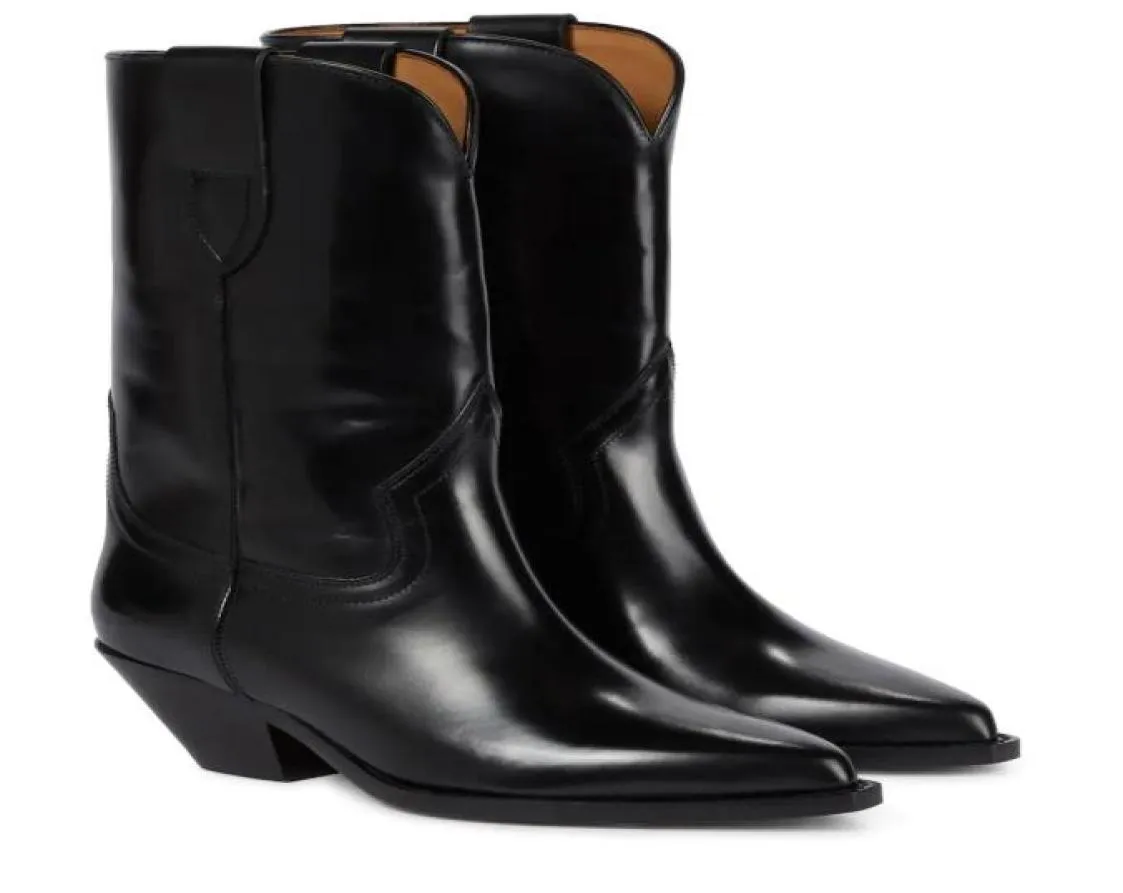 Paris Isabel Dahope cuir Western bottes Marant défilé de mode défilé étoiles chaussures italie cuir noir Perfect4740955