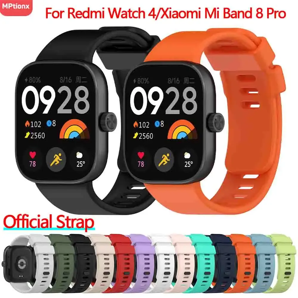 Cinta de silicone para Xiaomi Redmi Relógio 4 Substituição de pulseira Smart Watch Correa para Xiaomi Mi Banda 8 acessórios de pulseira Pro