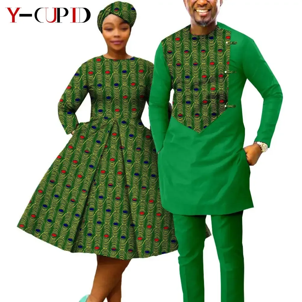 Green african print dresses sale