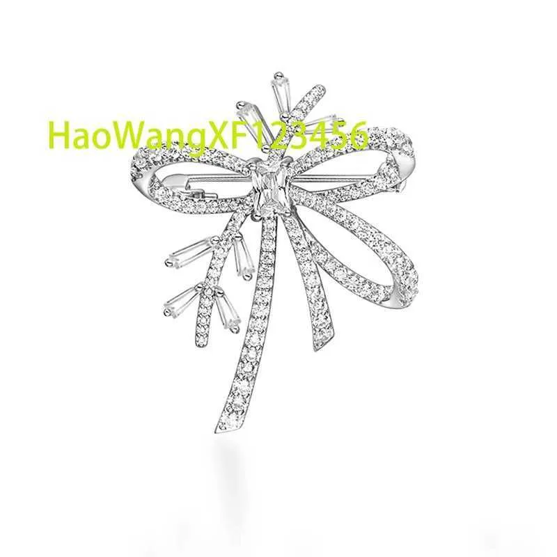 Custom VVS moissanite diamond S925 Sterling silver with 18k gold plating Bow Ribbon Brooches