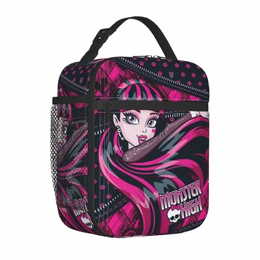 Gothique Vampire Draculaura Sacs à lunch isolés Sac thermique Repas Ctainer Mster High Tote Lunch Box Hommes Femmes École en plein air w2gL #