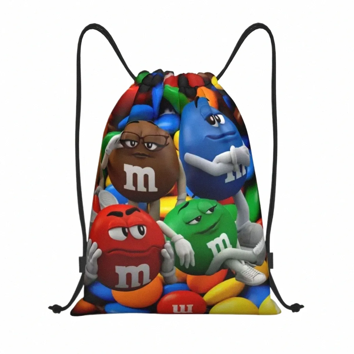 Grappige Candy M M 'S Chocolade Trekkoord Rugzak Sport Gym Tas Voor Mannen Vrouwen Training Sackpack H26K # #