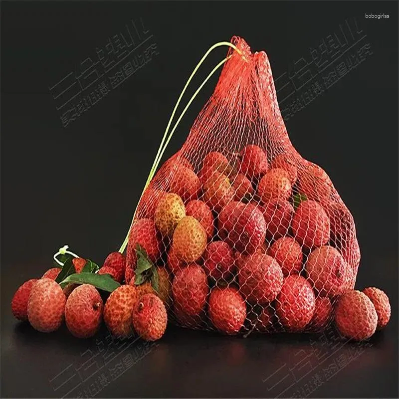 Sacs de rangement 100pcs sac net dans la cuisine réutilisable pratique maille fruits légumes emballage le snack de supermarché