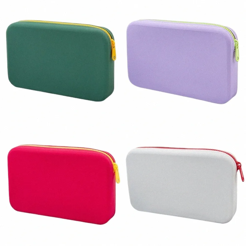 Petit sac de rangement cosmétique en silicone carré, grande capacité, porte-brosse de maquillage de voyage, organisateur Portable étanche pour cosmétiques 98a1 #