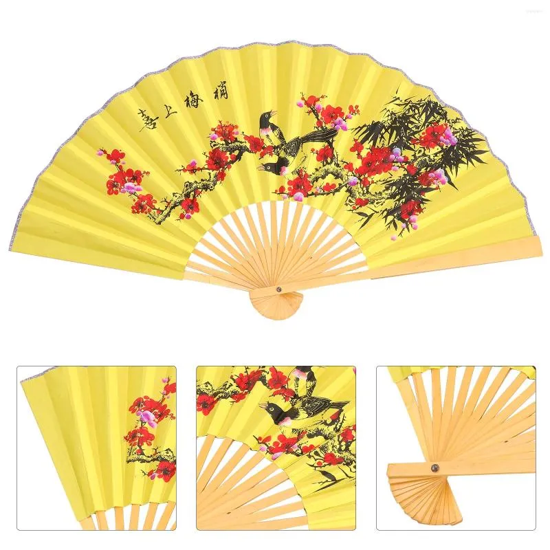 Decorative Figurines Hanging Fan Craft Decoration Wall Background Modern Folding Retro Large Silk Cloth Vintage