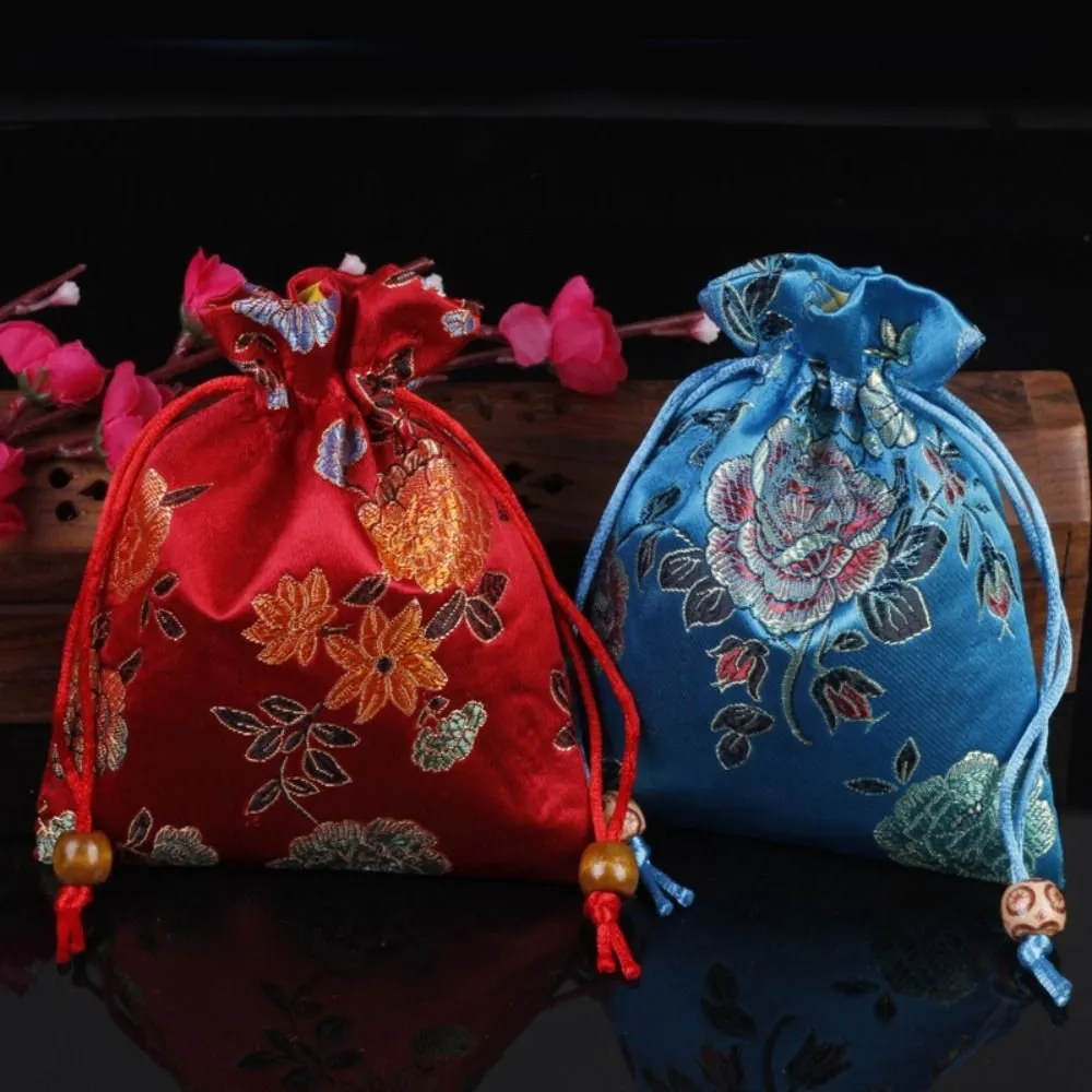 DHgate Chinese Style Retro Embroidery Drawstring Pouch Bag Gift Handbag Jewelry Storage Coin Purse Bags Luggage Accessories