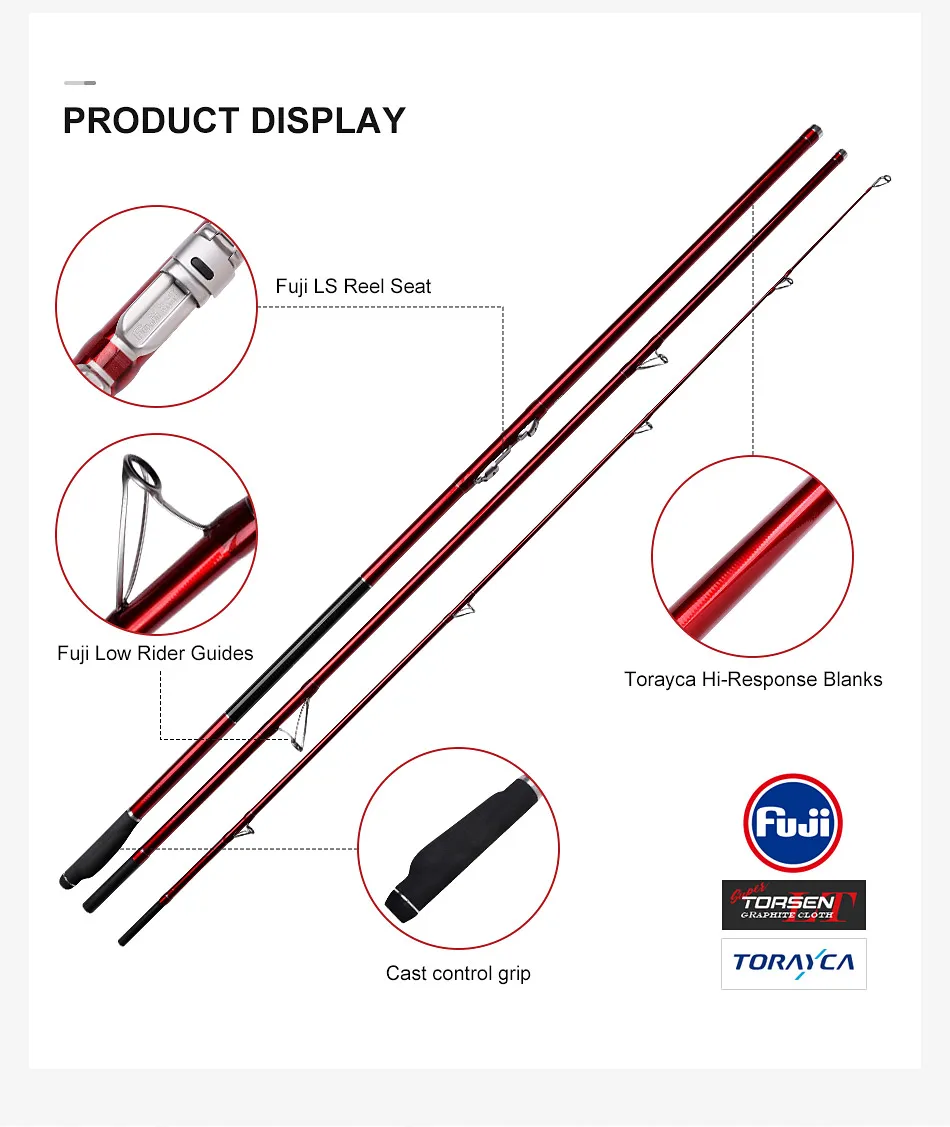 Surf Casting Fishing Rod 14ft 425AX BX Carbon Fast Action 80-220g