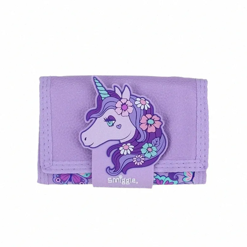 Australië Smiggle Originele Kinderen Portemonnee Meisje Clutch Kawaii Vlinder Eenhoorn Schattige Kinderen Kaarthouder Drievoudige Zakken Portemonnee N7D6 #