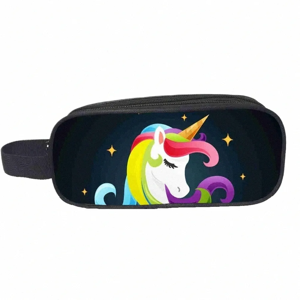 Sacs à main licorne Espace Galaxy Personnalisé Adolescents Garçons Filles Enfant Enfant École Casual Crayon Cas Fourre-Tout Sac Pochette z2XS #