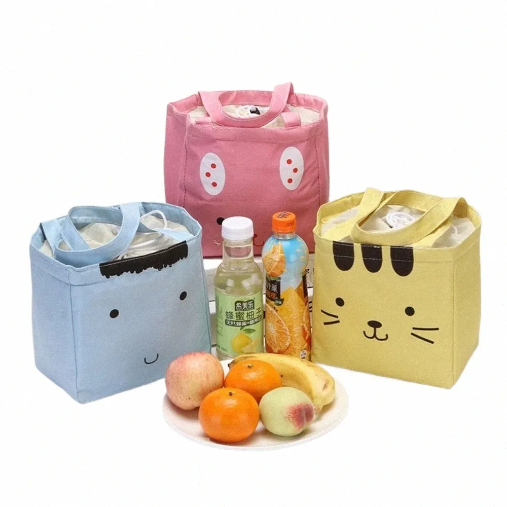 Reseisolerade termiska handväskor Portable Håll varma söta djur lunchlåda Picknickkylare lunchväska S6ki#
