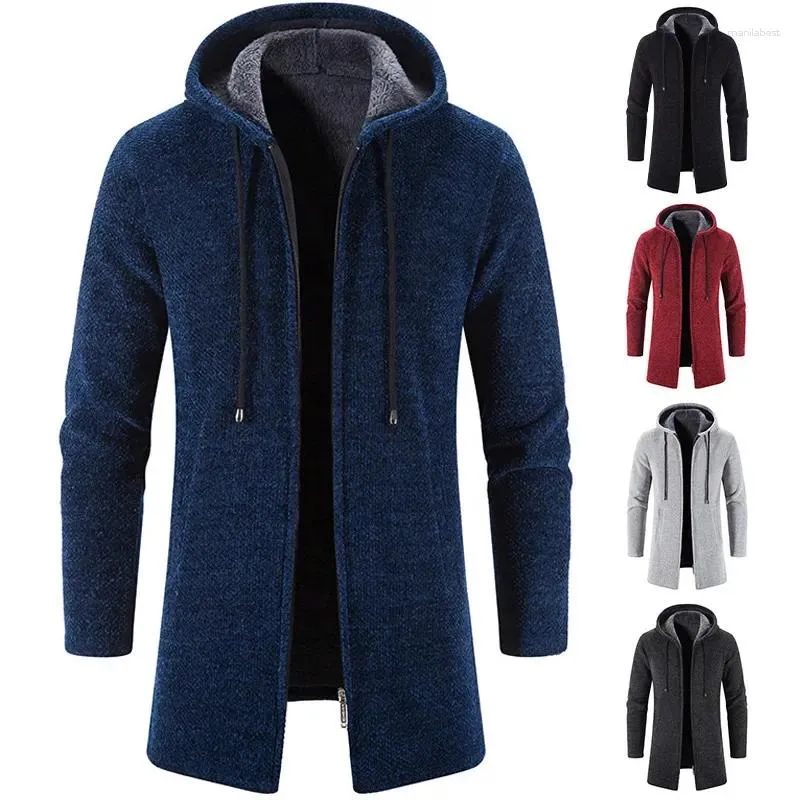 Men's Trench Coats Versatile Knitted Cardigan Plush Coat Trendy Autumn And Winter