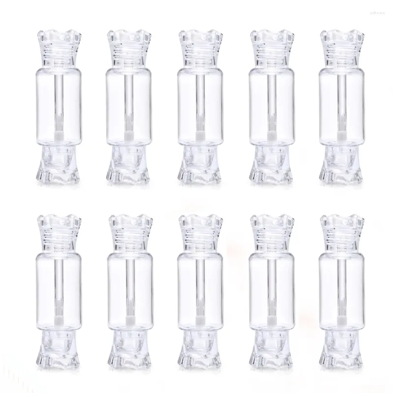 Garrafas de armazenamento 10/20pcs 8ml tubos de brilho labial recipientes em forma de doces recarregáveis transparentes para mulheres meninas cosméticos diy