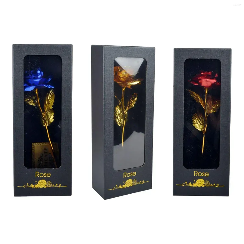 Decorative Flowers Rose Flower With Clear Window Gift Box Valentines Day Decorations Exquisite
