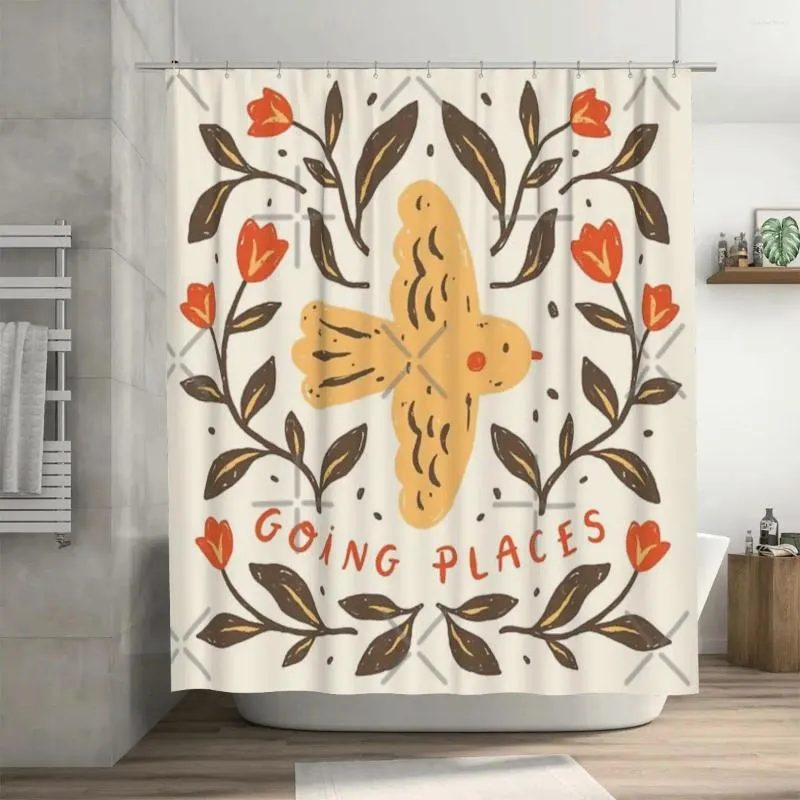 Rideaux de douche Going Places Rideau 72x72in avec crochets DIY Pattern Protection de la vie privée