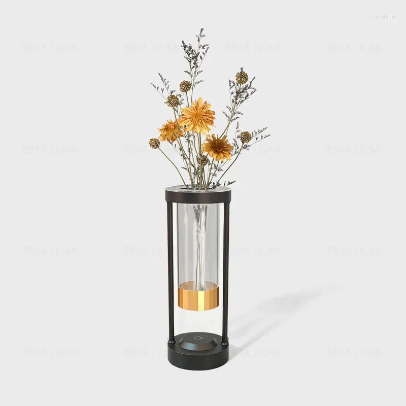 Table Lamps Type-C Rechargeable Floral Lamp Creative Catering Touch Wedding Pina Professional Lampada Da Decorative