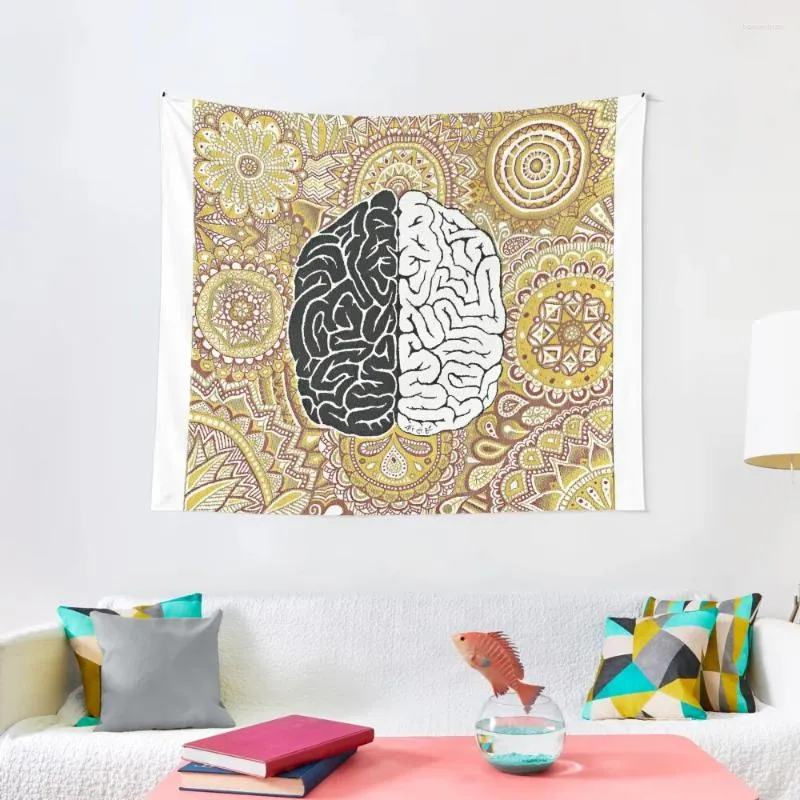 Tapisserier Big Brain Tapestry Home Decor Esthetic Room Decorations Decoration Korean Style