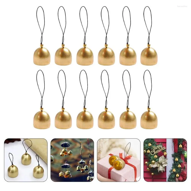 Partyversorgungen Glocken Bell Jingle Mini Gold Trim Metal Dekorativ Vintage Haustier Kuhbell rustikaler Handwerk Kuh hängen winziger Ornament Wind Making Baum