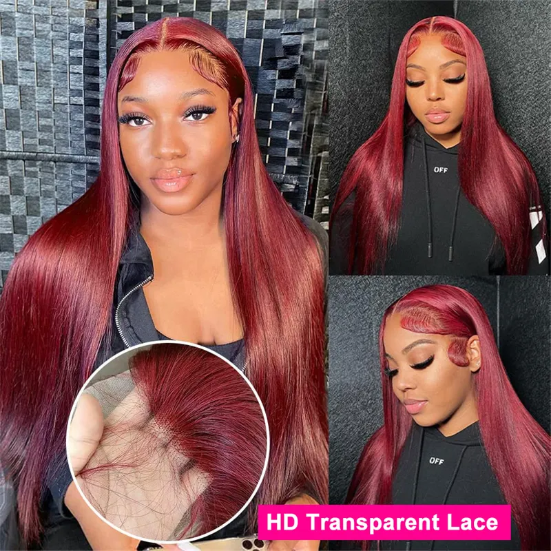 Wig Swisslace Lacefront Burgundy Wine Long 30+ Wig BURGUNDY RED WINE - Swiss Lace Front Wig - Deep Part - Long  main image 2