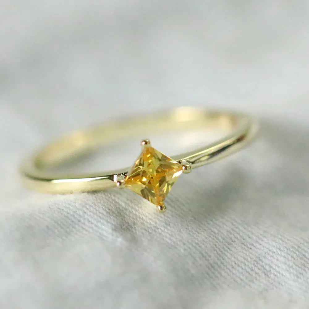 14K Gold Jewelry Natural Yellow diamond Gemstone Ring Women Fine Anillos De Bizuteria Wedding Bizuteria 14K Gold Rings Female 240320