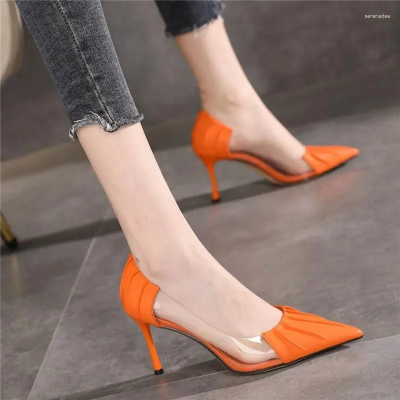 Chaussures habillées bouche peu profonde talons hauts femme 2024 printemps et automne mode pointu talon mince unique un pied femme