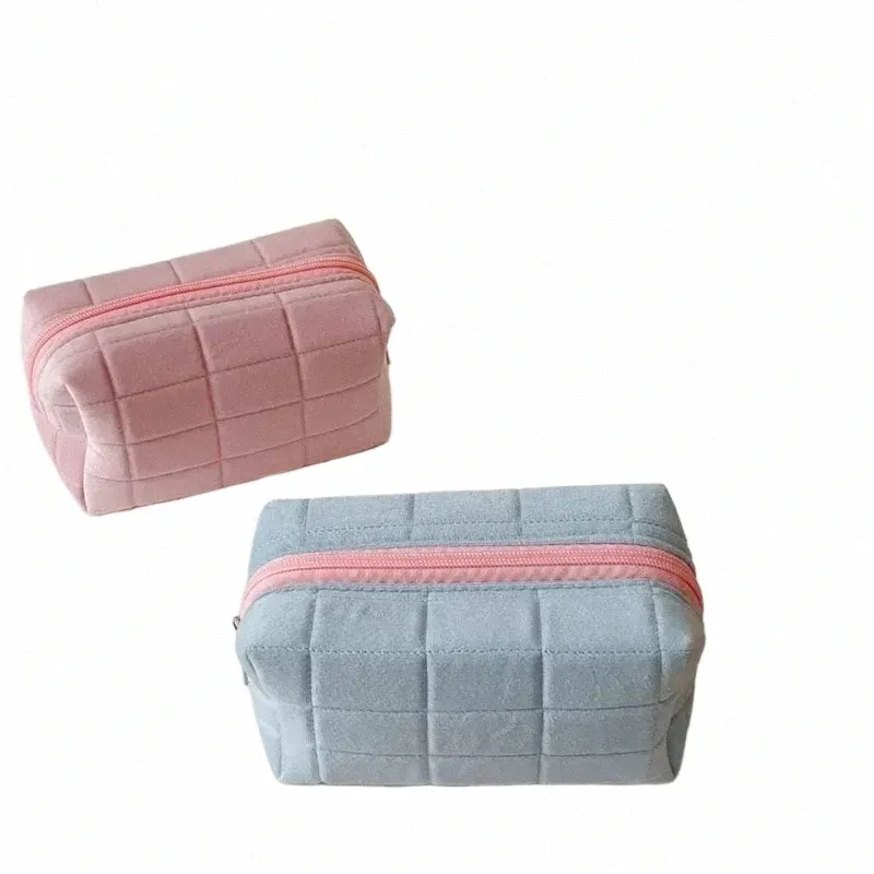 Sac de maquillage en fourrure mignonne pour femmes, grand sac à cosmétiques de couleur unie avec fermeture éclair, trousse de toilette de voyage, pochette à ailes, sacs de maquillage t3ta #