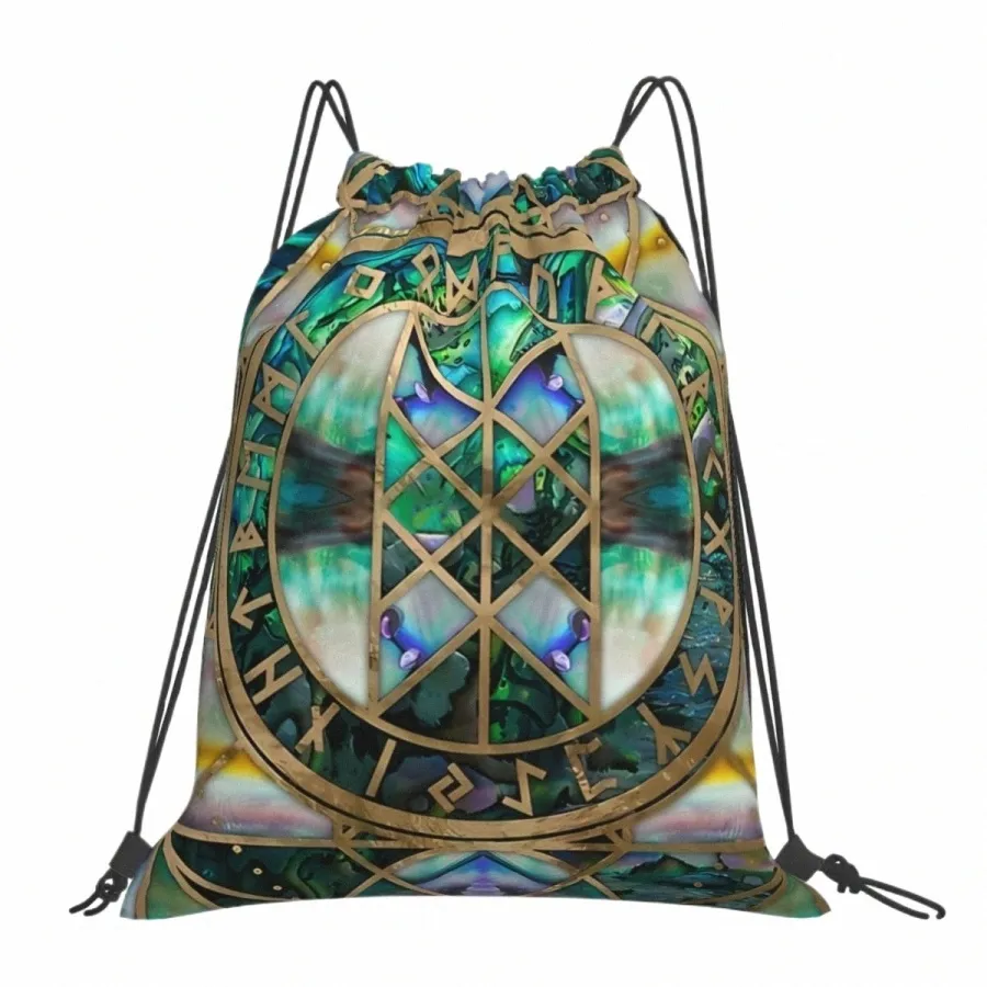 Web Of Wyrd The Matrix Of Fate V-Viking Age Cool Print Sacs à cordon Hommes Femmes Sac à dos de rangement Sac de voyage pour adolescents W2iG #