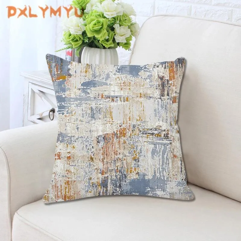 Pillow Geometric Sofa Cover For Living Room Modern Gray Throw Pillowcase Euro Decoration Square 45x45cm