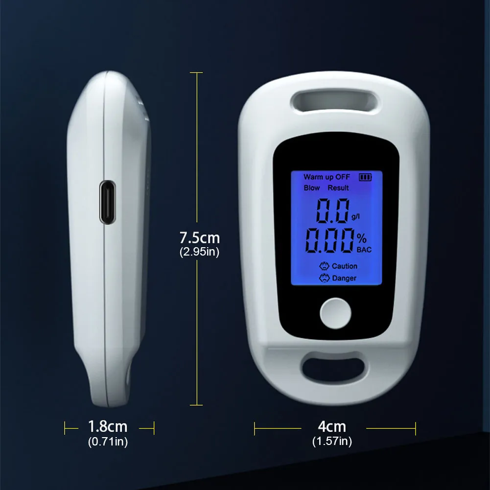 Digital Alcohol Meter Professional Breathalyzer Alcohol Tester USB ...