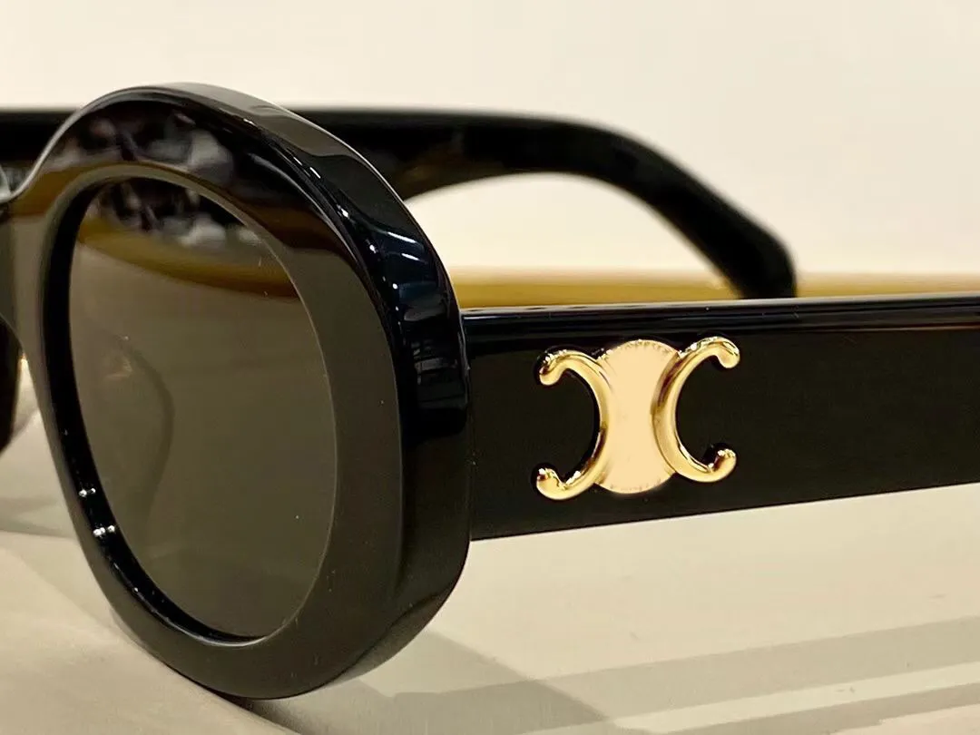CEL Sunglasses know Celinf best 4s194, Designer Brand Men's and Women's Arc Oval Sunglasses, Leopard Print Lenses, Retro Small Round Frame ,