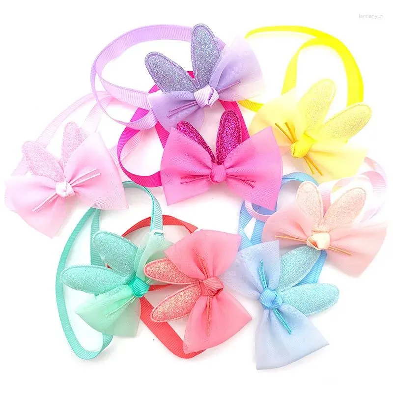 Colliers pour chiens, 50 pièces, accessoires à la mode, fournitures en dentelle avec nœud papillon, petits colliers à nœud papillon, produits pour animaux de compagnie