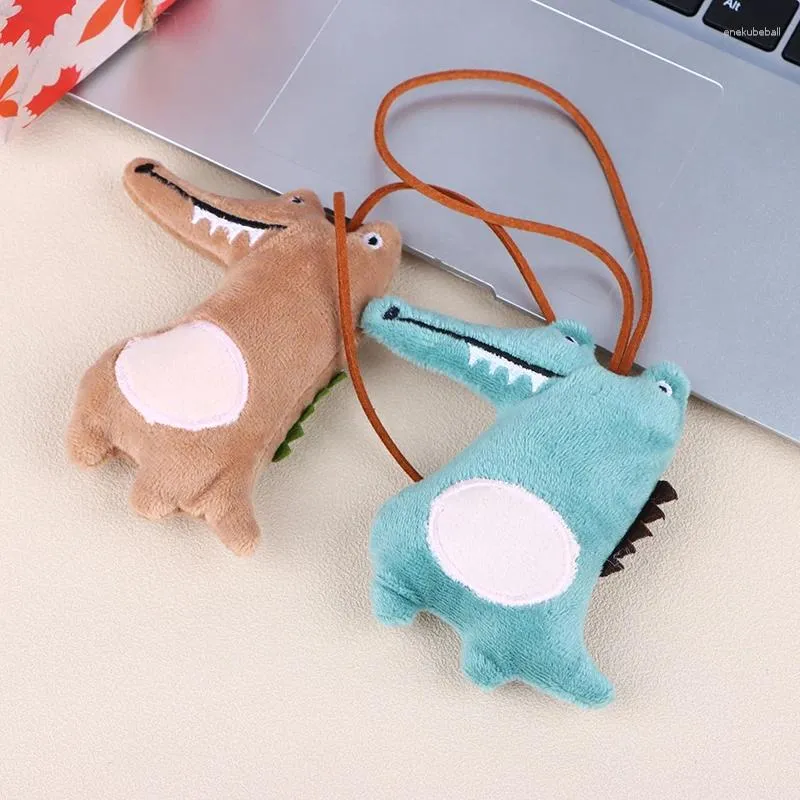 Keychains 1st Söt krokodil Keychain Classic Alligator Model fylld Animal Keyring Soft Doll Pendant Decorations