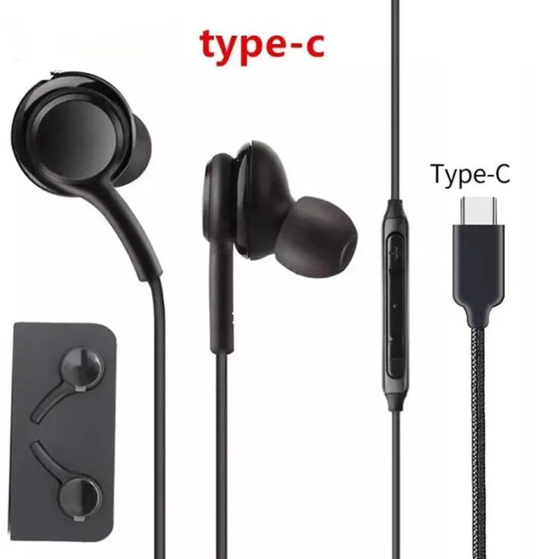 Galaxy Note10 S20 Ultra Type C écouteurs intra-auriculaires filaire micro contrôle du Volume USB-C casque pour A90 A80 Note10 pro