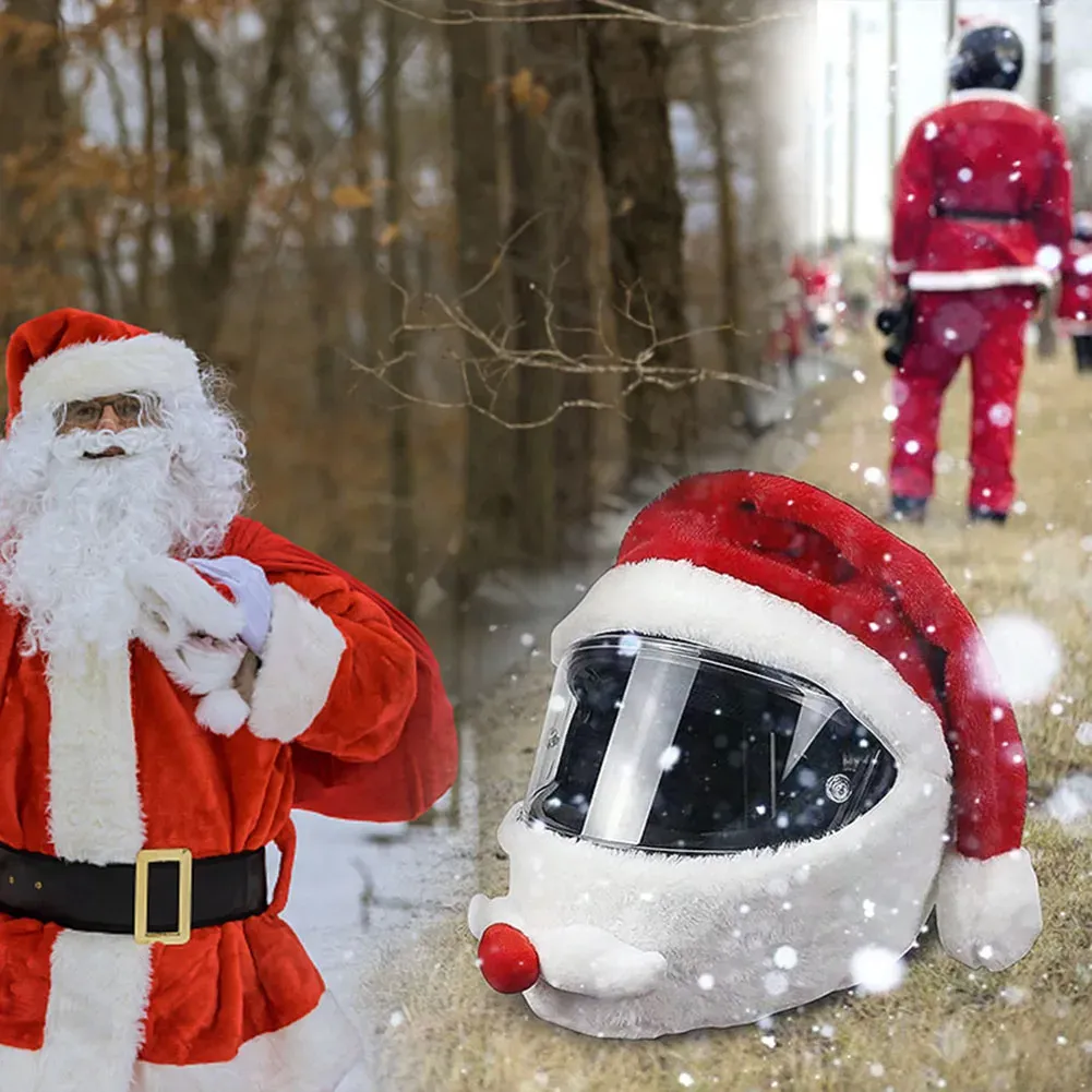 christmas motorcycle helmet Cover - Santa So please be aware your country might have customs or duty fees when ordering internationally. Christmas Helmet Cover Plush Santa
