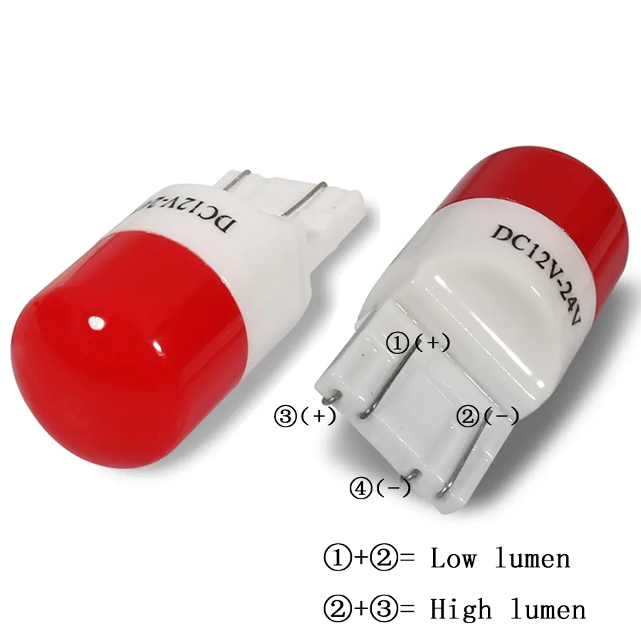 BEIWAOK 10PCS T20 7440/7443 12V 21W Halogen Bulbs - Super Bright Amber/Red For Backup, Reverse & Signal Lights
