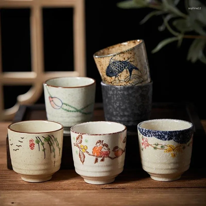 Teaware Sets 2 Pcs/set Japanese Ceramic Teacup Coffee Cup Retro Handmade Tea Bowl Chinese Set Accessories Personal Single Drinkware