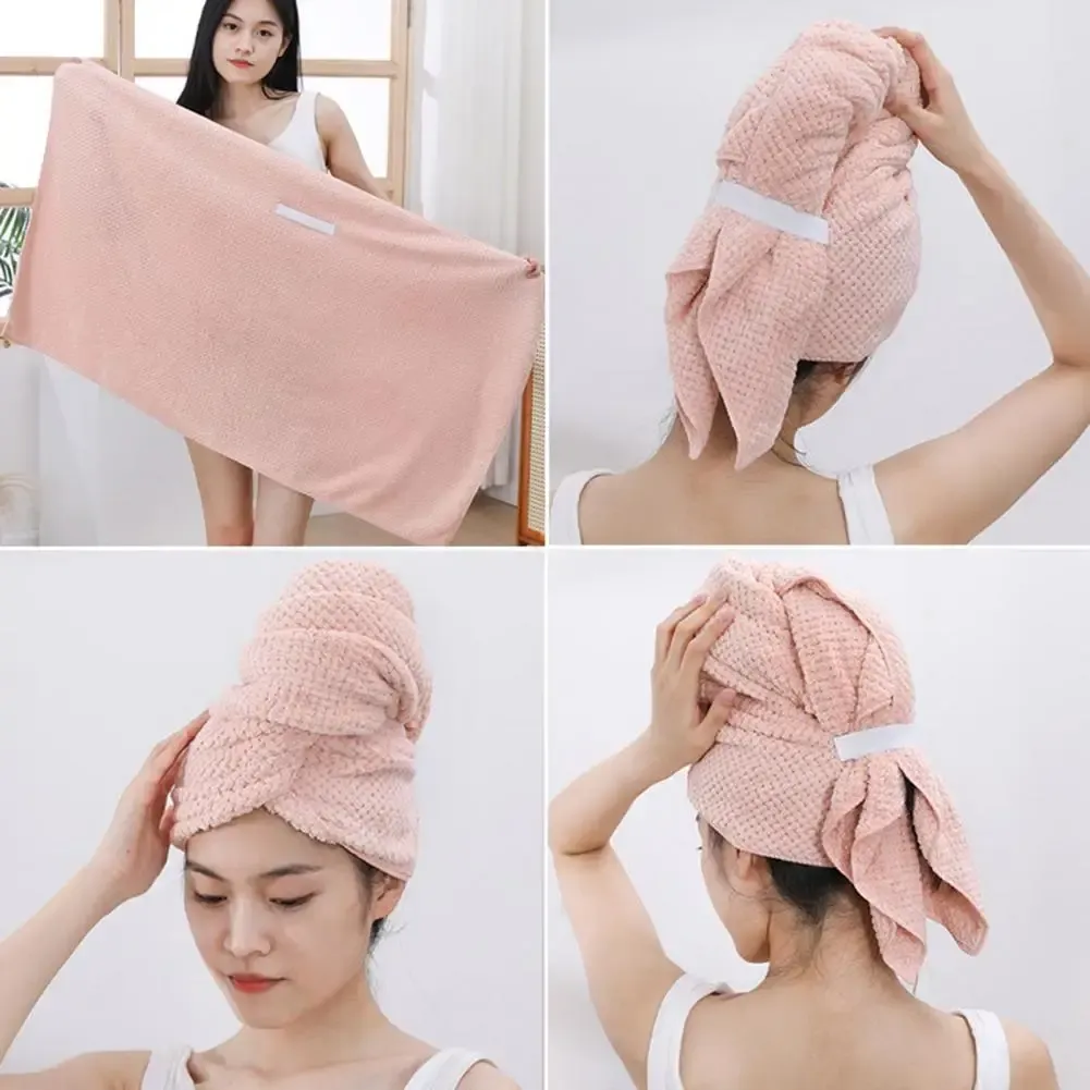 Asciugamano Turbante Per Capelli In Puro Cotone: Assorbe Velocemente, Anticrespo, Con Bottone E Passante (66x25 Cm)