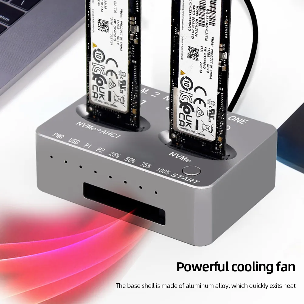 Boîtier SSD Externe M.2 NVMe USB 3.1 10Gbps - Transparent, Sans Outil | Compatible 2230/2242/2260/2280