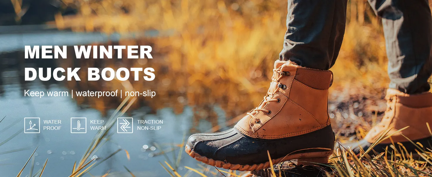Boots For Women Winter Boots For Men ALEADER Men's Waterproof Duck
