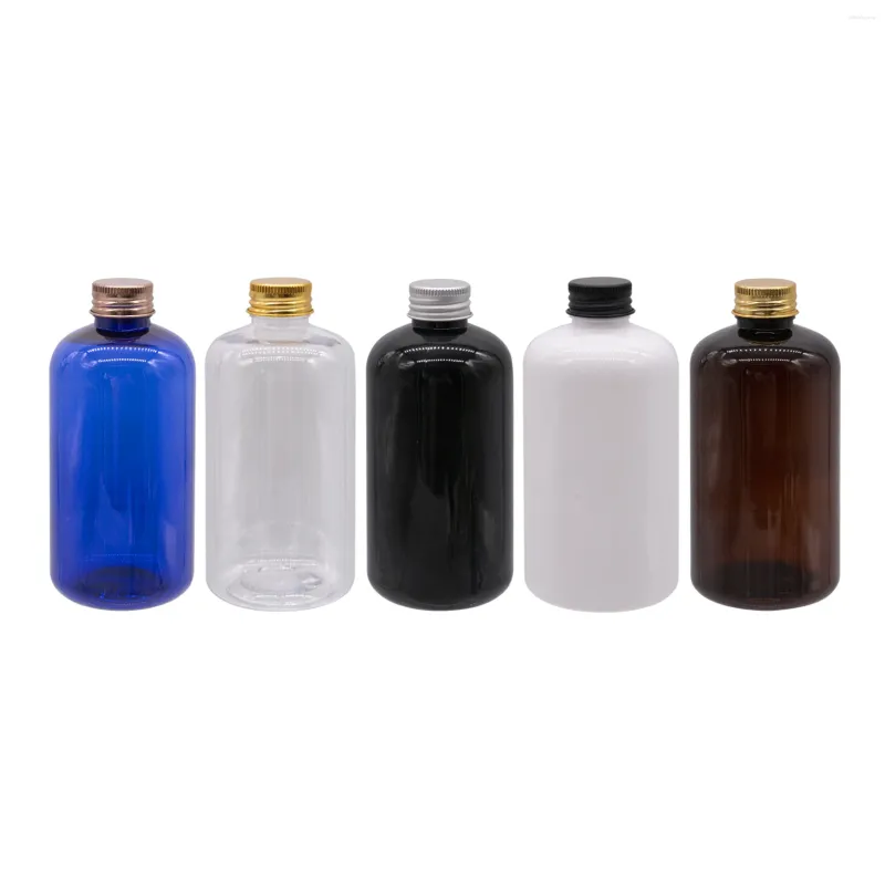 Vorratsflaschen 250 ml x 24 leere Hautpflege-Kosmetikverpackung mit Gold, Silber, Schwarz, Aluminium-Schraubverschluss, Tonerbehälter, Öl-Kunststoffflasche